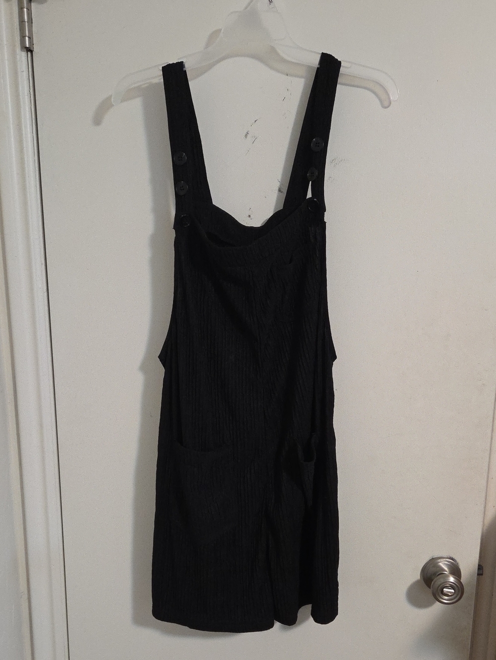 HALARA Black Pinafore Mini Dress with Pockets